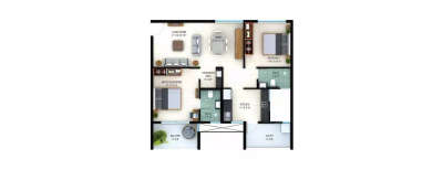 SBR Gokulam, 2 BHK-756 Sq.ft