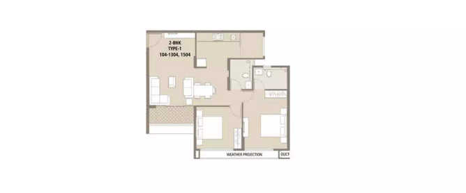 Arvind Bel Air Vidyaranyapura - Floor plan 2 BHK 1150 Sq.ft