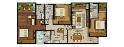 Rajarajeshware Panchsheel Enclave, 3 BHK-1491 Sq.ft