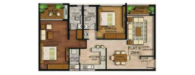 Rajarajeshware Piccassso, 2 BHK-1731 Sq.ft