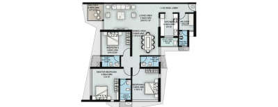 Suraj Tranquil Bay, 3 BHK-1336 Sq.ft