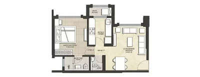 Louisandra Apartment, 1 BHK-345 Sq.ft