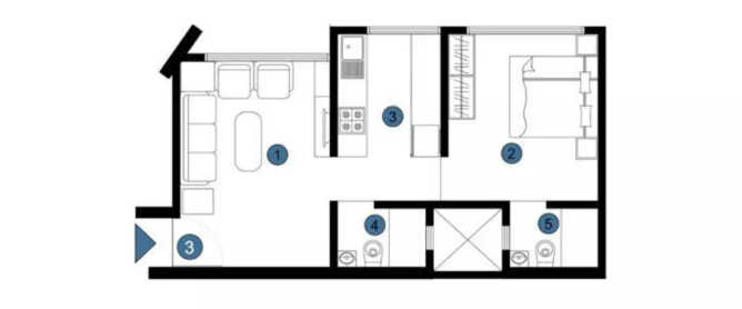 Sugee Om Sat Dadar - Floor plan 1 BHK 305 Sq.ft
