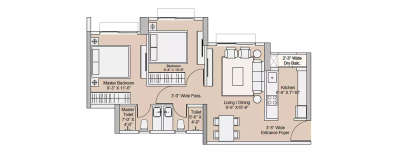 Sunteck Flamingo, 2 BHK-719 Sq.ft