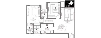 Hiranandani Anchorage, 2 BHK-923 Sq.ft