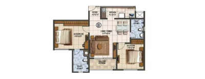 Chartered Beverly Hills, 2 BHK-1200 Sq.ft