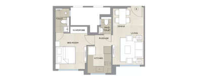 Hiranandani Sorrento, 1 BHK-380 Sq.ft