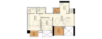 Goel Ganga Nakshatra, 2 BHK-708 Sq.ft