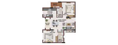 Casagrand Flagship, 2 BHK-947 Sq.ft