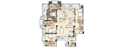 Purvanchal Royal Atlantis, 4 BHK-2955 Sq.ft