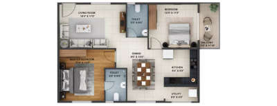 Abhee Silicon Shine, 2 BHK-1255 Sq.ft