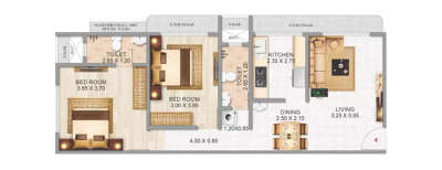 Arihant Balaji Pride, 2 BHK-749 Sq.ft