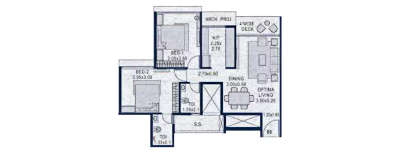 Platinum Parksyde, 2 BHK-660 Sq.ft