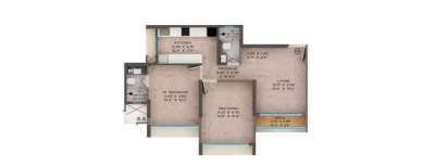 Shrishti Oasis, 2 BHK-623 Sq.ft