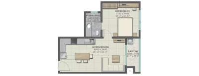 Sobha Neopolis, 1 BHK-639 Sq.ft