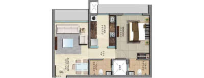 Om Residency, 1 BHK-389 Sq.ft