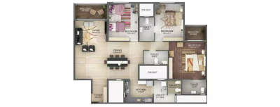 Advaitha Aksha, 3 BHK-1501 Sq.ft