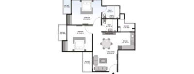Elegant Exotica, 2 BHK-983 Sq.ft