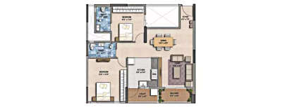 GR Floret, 2 BHK-789 Sq.ft