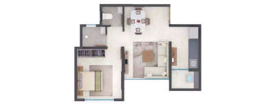 Juhi Sapphire, 1 BHK-290 Sq.ft
