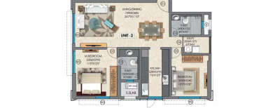 Ozone The Autograph, 2 BHK-797 Sq.ft