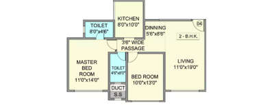 Park Royale, 2 BHK-765 Sq.ft