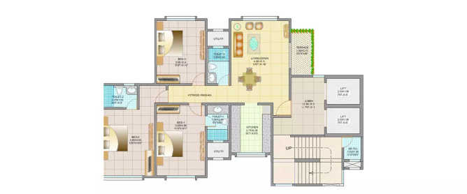 Tridhaatu Vihaan Matunga - Floor plan 3 BHK 1252 Sq.ft