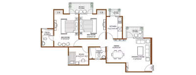 Vardhman Flora, 2 BHK-730 Sq.ft