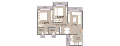 Veena Serene, 2 BHK-577 Sq.ft