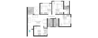 VTP Cygnus, 3 BHK-841 Sq.ft