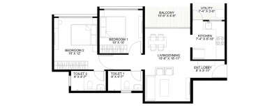 Gagan Unnati, 2 BHK-834 Sq.ft