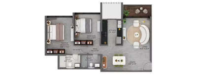 Hiranandani Vista Residence, 2 BHK-750 Sq.ft