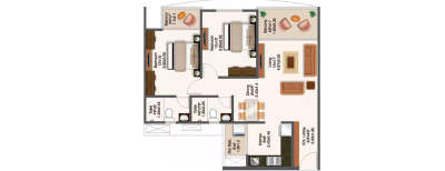 Mantra Montana, 2 BHK-638 Sq.ft