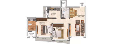 Tridhaatu Aaroha, 2 BHK-760 Sq.ft