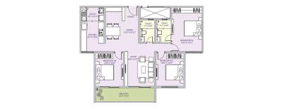 Century Liva, 3 BHK-1650 Sq.ft