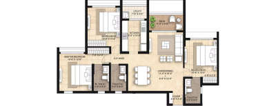 Lodha Giardino, 3 BHK-1200 Sq.ft