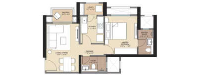 Hiranandani Golden Willows, 1 BHK-492 Sq.ft