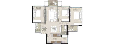 Hiranandani Empress Hill, 3 BHK-1100 Sq.ft