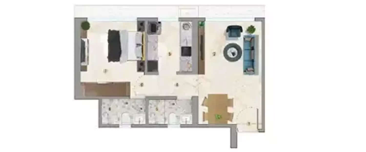 Floor plan for 1 BHK