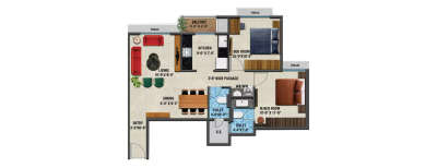 Arihant Advika, 2 BHK-656 Sq.ft
