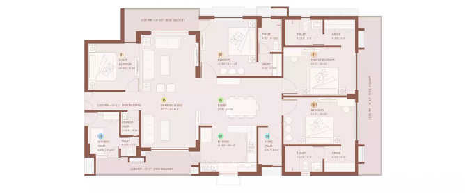 Imperial Residencia Baraulikhalilabad - Floor plan 4 BHK 1604 Sq.ft