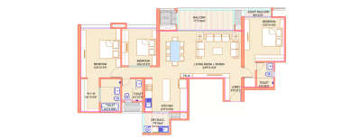 Pristine The Lords, 3 BHK-1544 Sq.ft