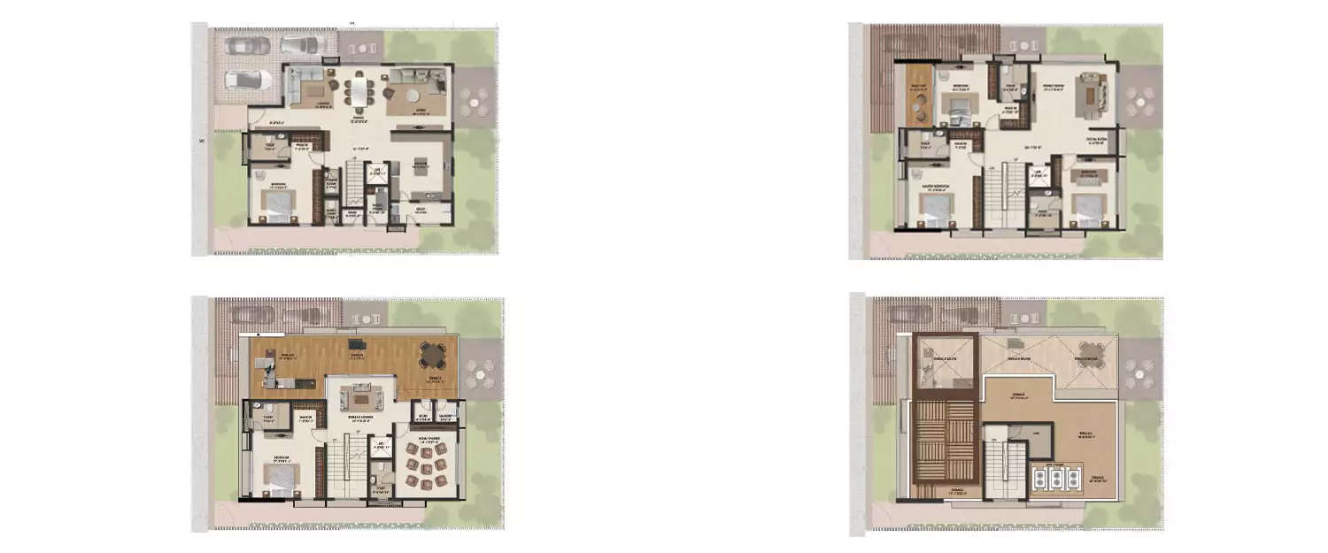 Floor plan for 5 BHK