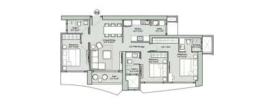 Prestige Forest Hill, 3 BHK-1020 Sq.ft