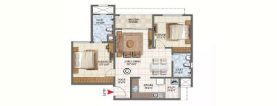 Kumar Magnacity, 2 BHK-757 Sq.ft