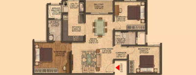 Brigade Citrine, 3 BHK-1548 Sq.ft