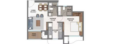 Ashar Merac, 1 BHK-444 Sq.ft