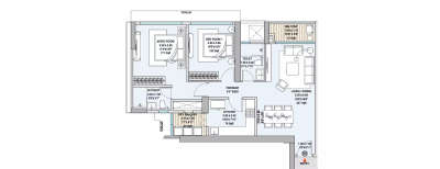 Godrej Vistas, 2 BHK-851 Sq.ft