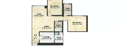 Bhoomi Simana, 2 BHK-837 Sq.ft