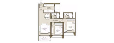 LNT Island Cove, 2 BHK-733 Sq.ft